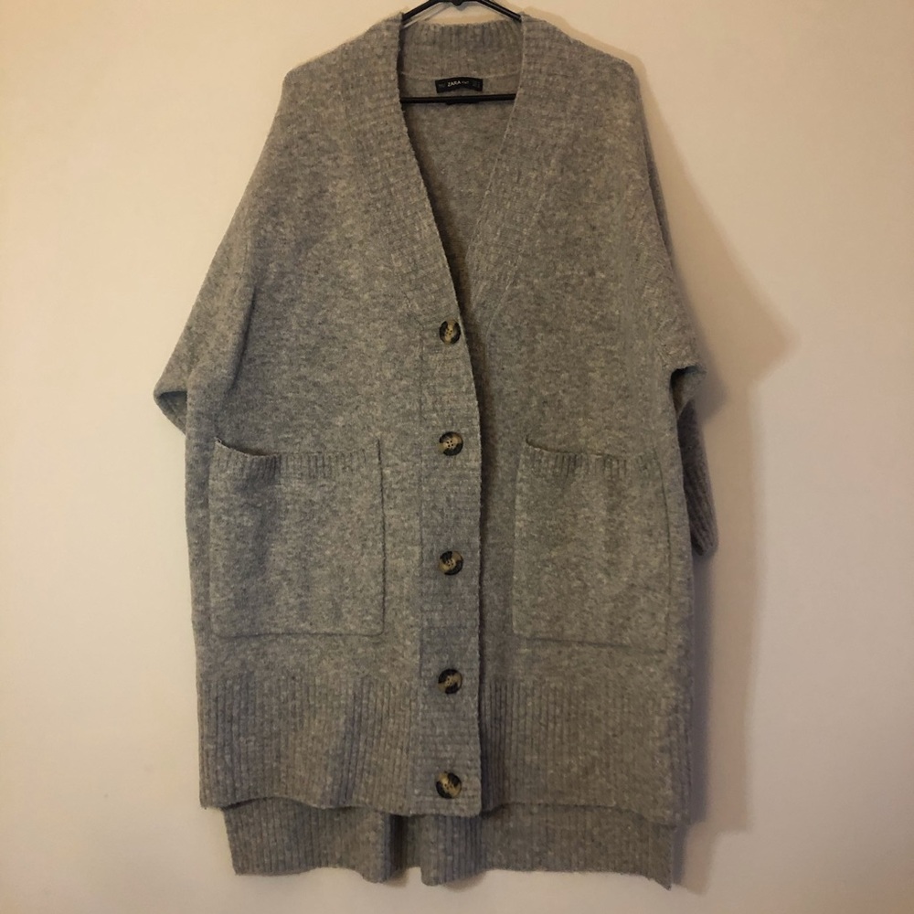 Oversized knit cardigan dress